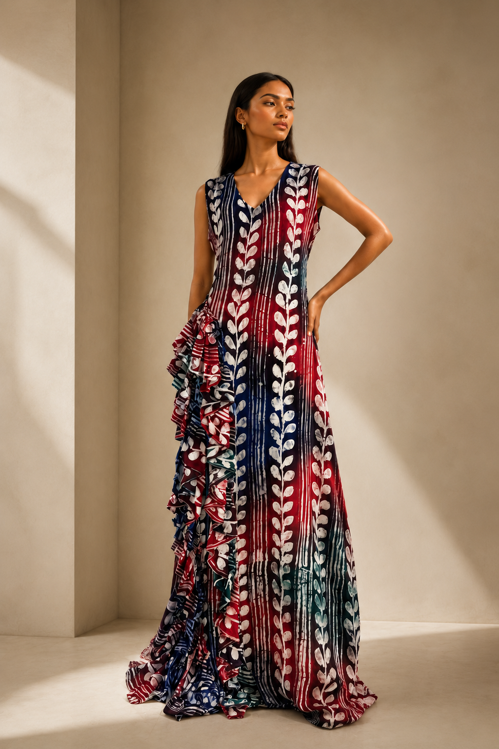 Tolani Ruffle Maxi Length Flowing Dress