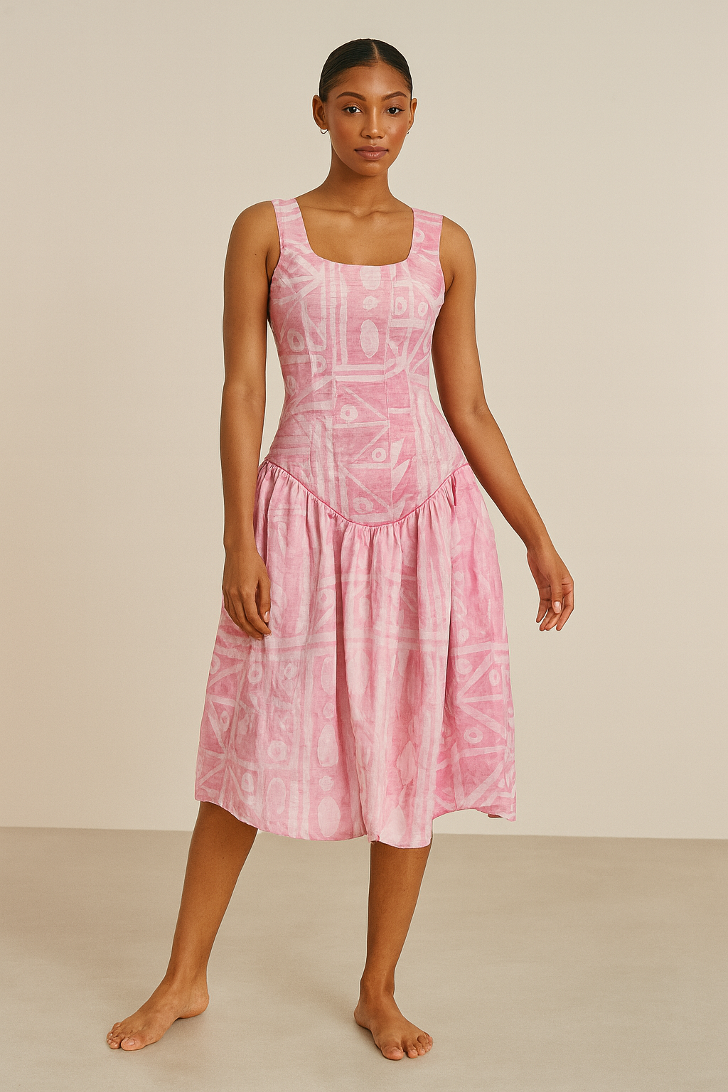 ARA Design Drop Waist Dress