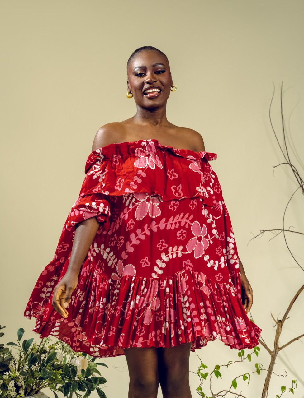 Anu Floral Tiered Dress