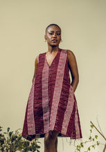 Load image into Gallery viewer, ASO OKE SHIFT DRESS BURGUNDY

