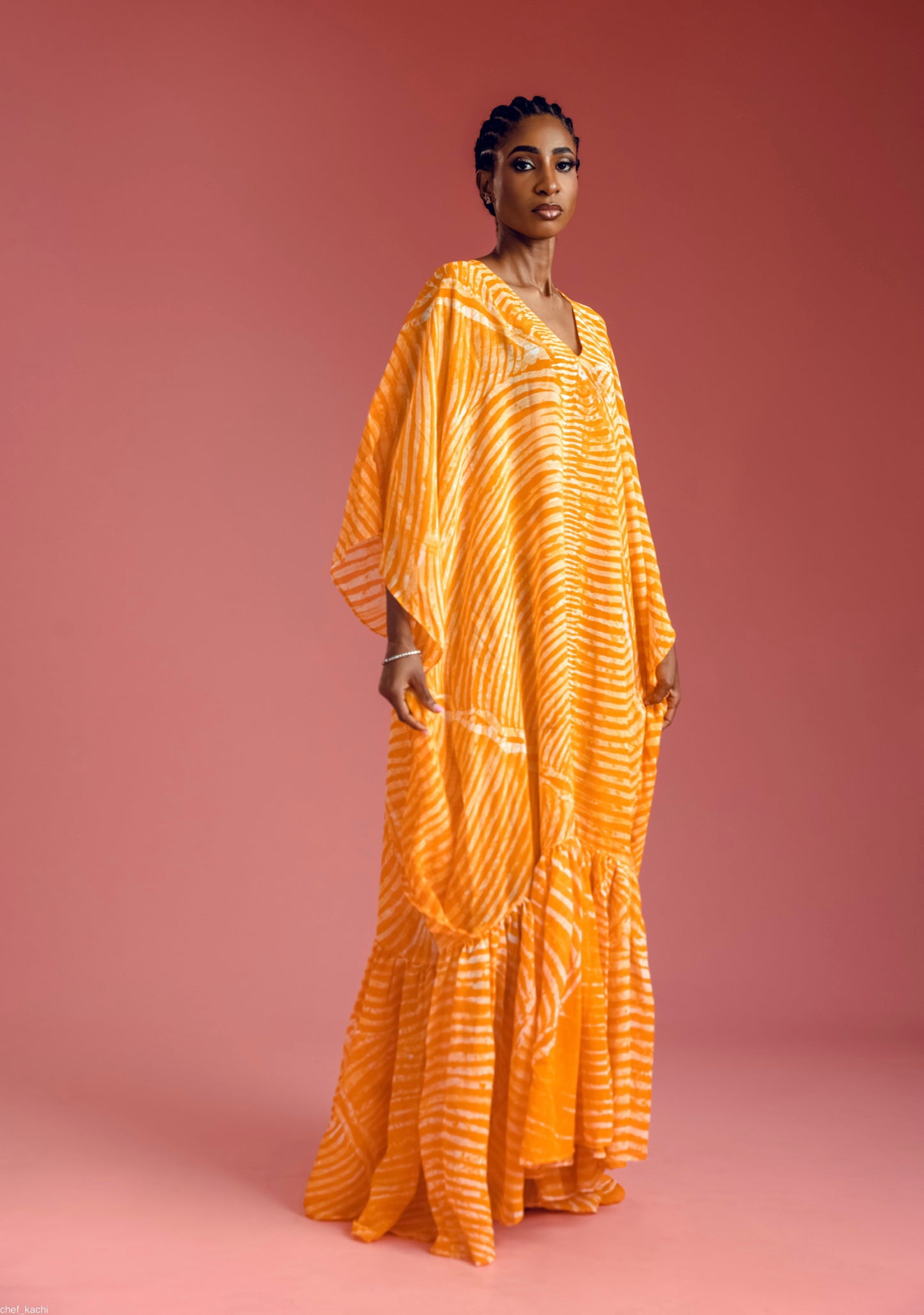 Sundial Chiffon Tiered Kaftan