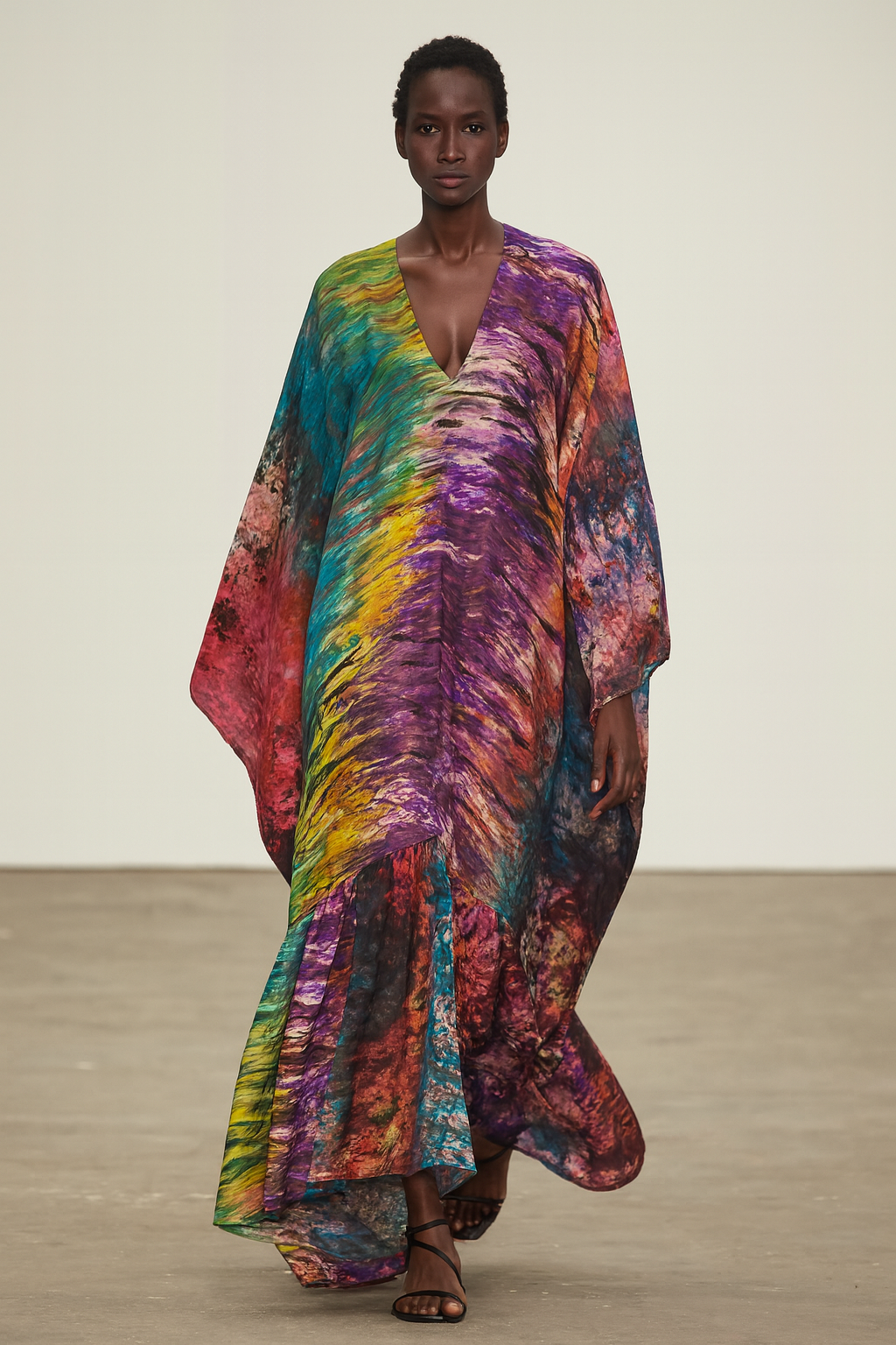 Soraya Silk  Tiered Kaftan