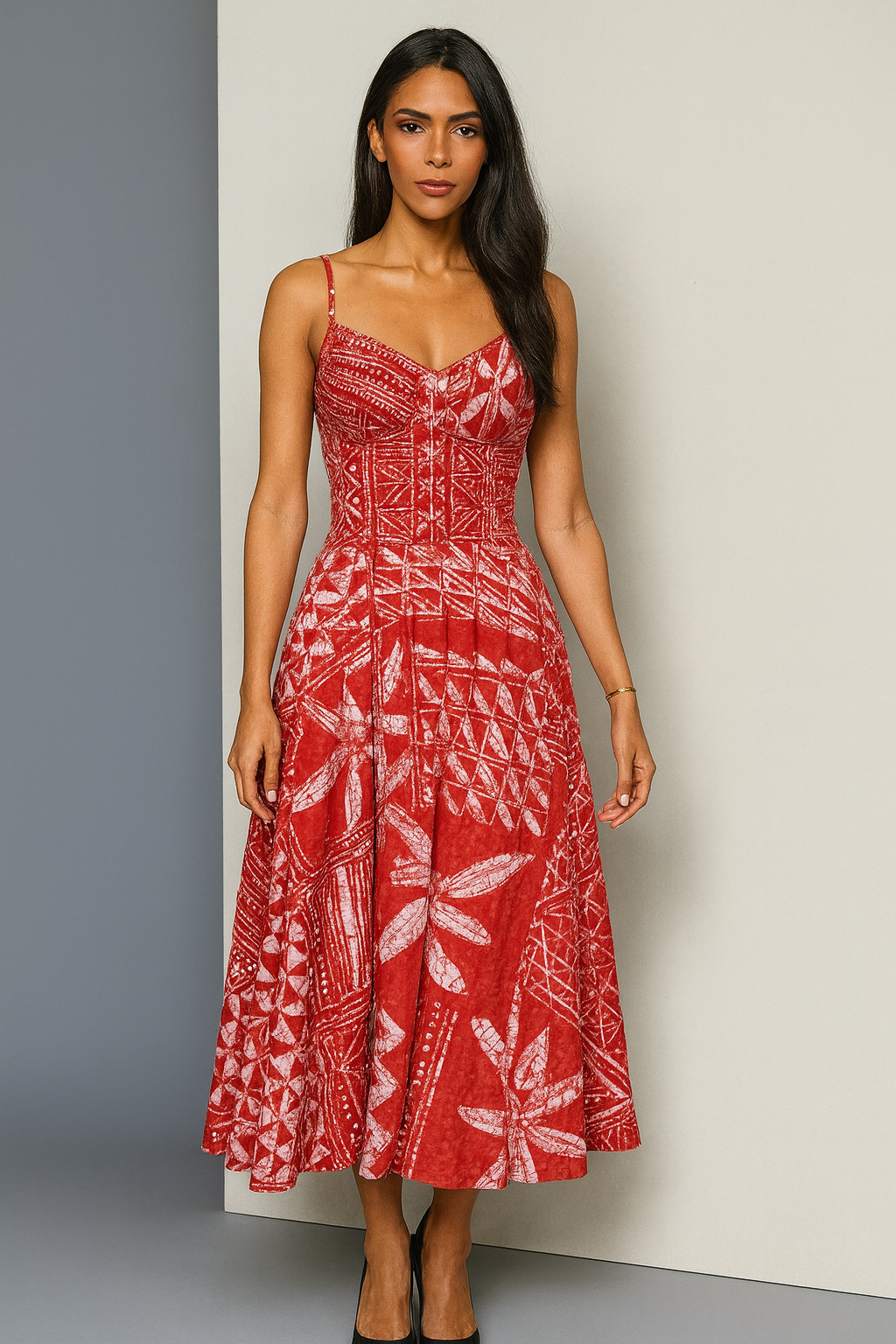 Yoruba print flare dress