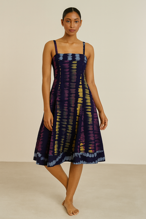Kylie Sleeveless Denim Look Cotton Dress