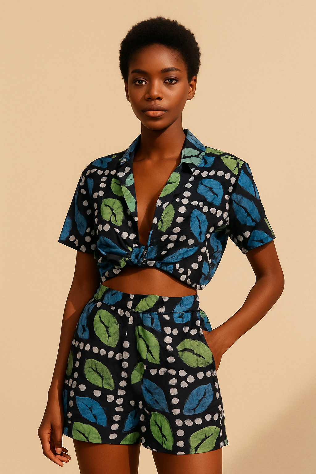 Adanna Cowrie Short Set Two Piece